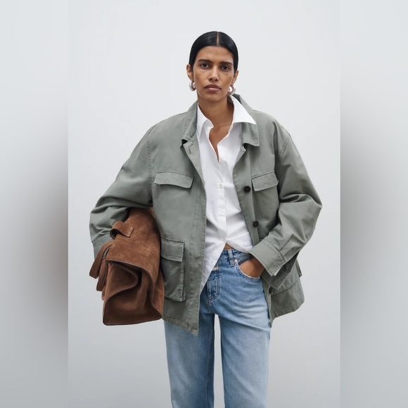 New! CLOSED FIELD Cargo Pocket Utility Jacket 💚 Small - Picture 1 of 13